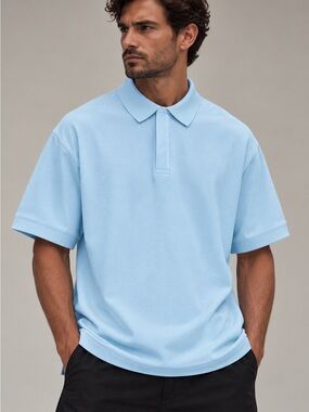 Y-3 adidas Yohji Yamamoto Ice Blue Polo Shirt Men’s M NWT